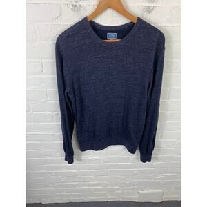 J. Crew Men's Vintage Fleece Crewneck Pullover Sweater Navy Blue Size Small